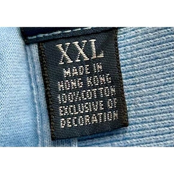 Vintage Polo by Ralph Lauren Polo Shirt Made in Hong Kong Lt Blue Y2K Preppy 2X - Picture 4 of 5